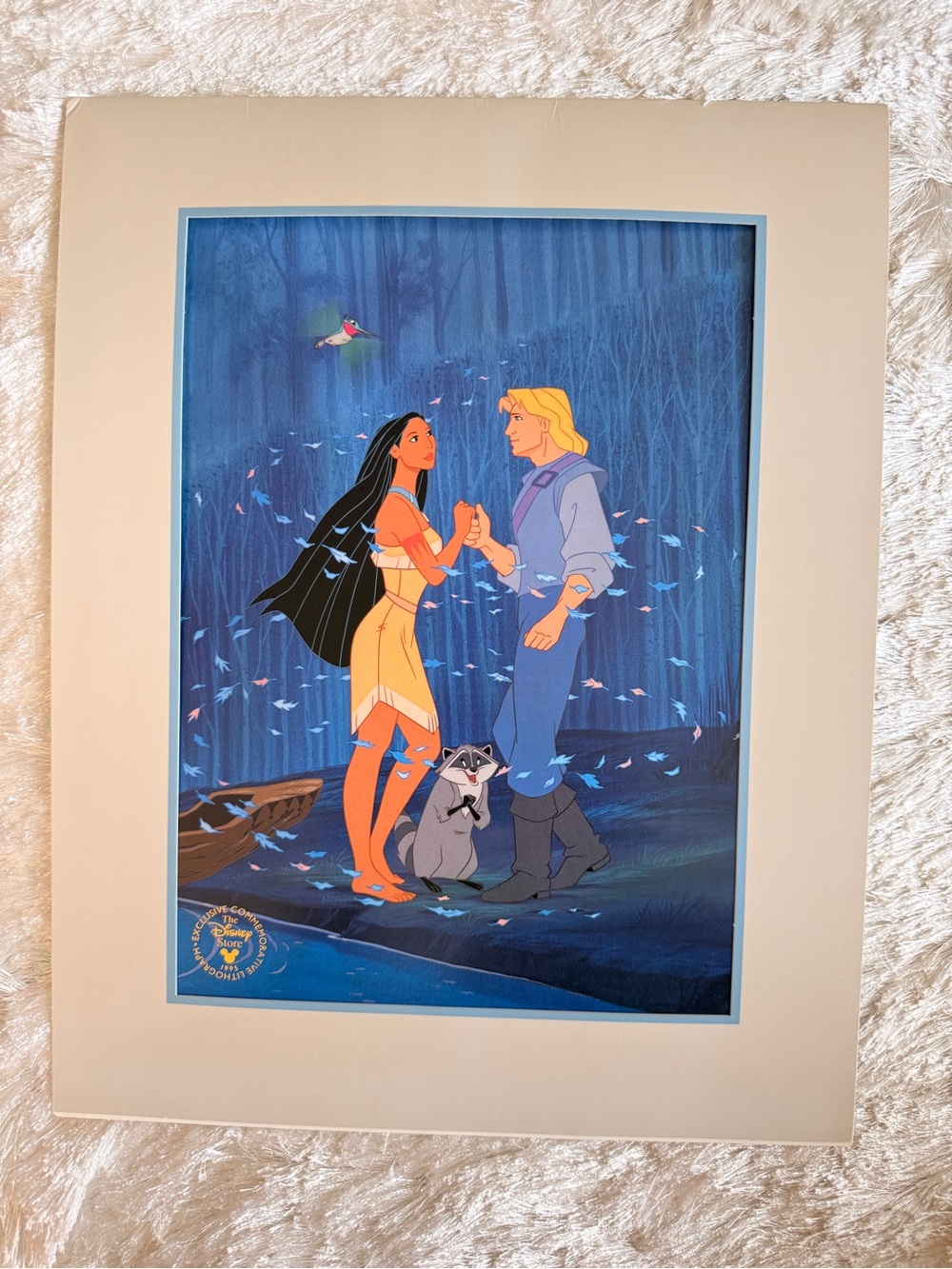Disney Pocahontas Art Lithograph 1995 in Original Frame/Sleeve. Like New